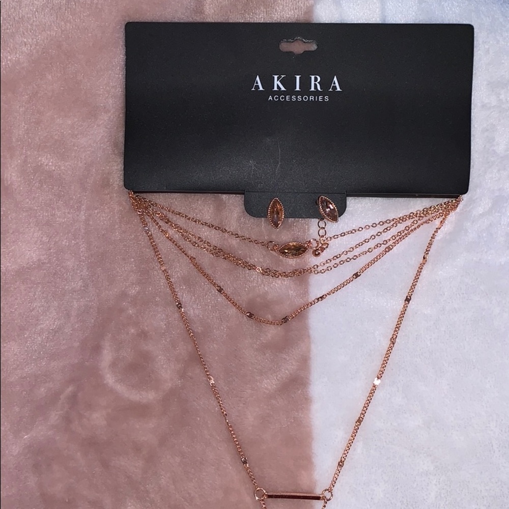 Necklace & earring set rose gold
